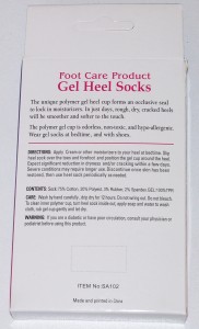 Overnight gel heel socks back box